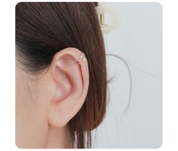 Double Stone Set Dual Ring with Ball Ear Cuff EC-201b (1.2)